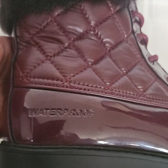 Aldo Women's Burgundy Quilted Boots - Picture 16 of 16